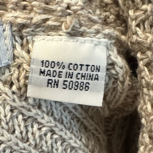 Cotton Knit Cowl Sweater Dress Tunic Top XL Lagenlook Boho Beige Work Career - Picture 7 of 7